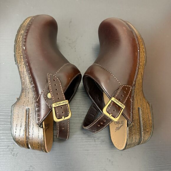 Dansko Clogs Slingback Brown Leather Womens Size US 7.5 / 8 EU 38 - Picture 14 of 16